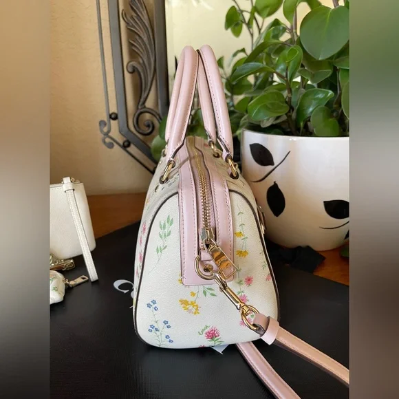 Coach Rowan Floral Satchel with Matching Wristlet - Picture 3 of 12